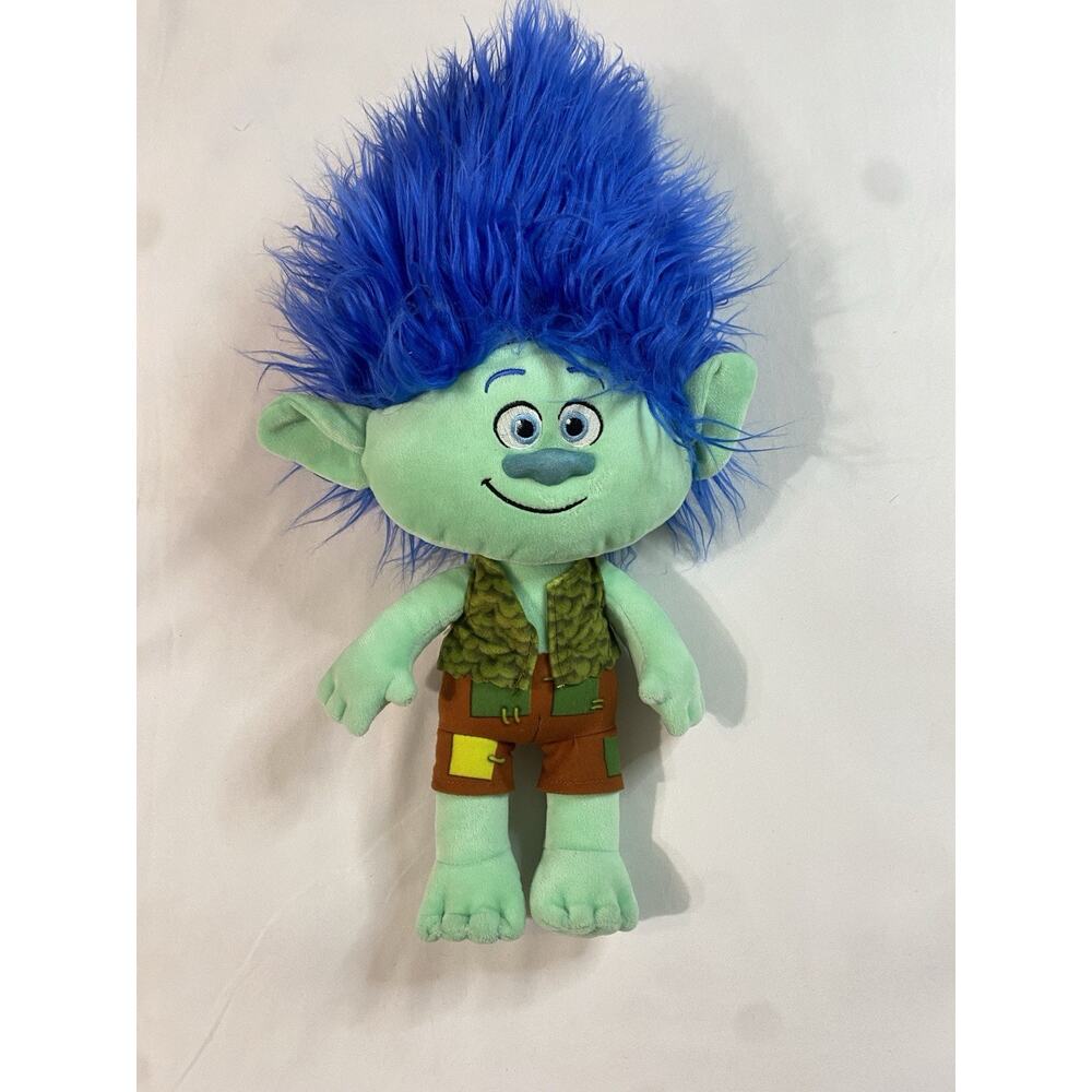 DreamWorks Trolls Branch Plush 12" Blue Hair Green Stuffed Toy 2016 Movie Macy’s